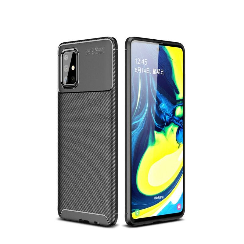 Cover Samsung Galaxy A71 Fleksibel Kulfibertekstur