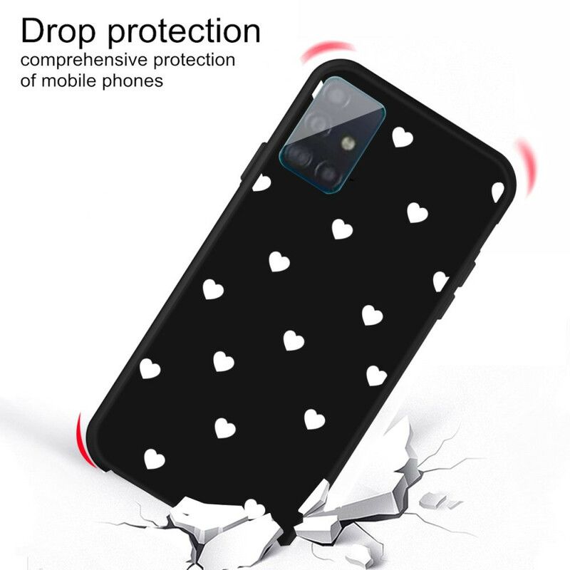 Cover Samsung Galaxy A71 Kun Silikonehjerte