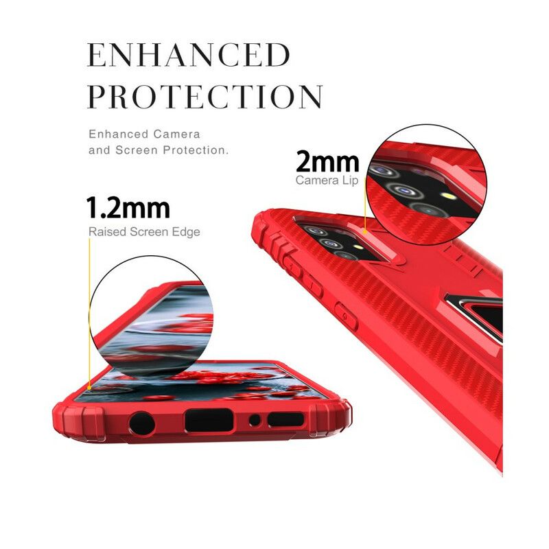 Cover Samsung Galaxy A71 Ring Og Kulfiber