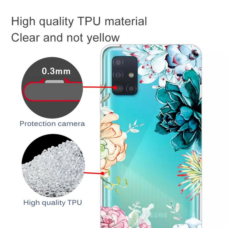 Cover Samsung Galaxy A71 Sømløse Akvarelblomster