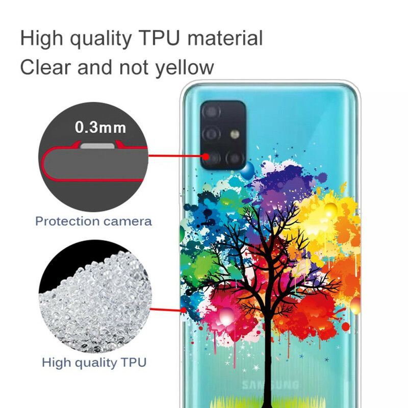 Cover Samsung Galaxy A71 Transparent Akvareltræ