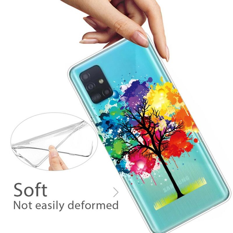 Cover Samsung Galaxy A71 Transparent Akvareltræ