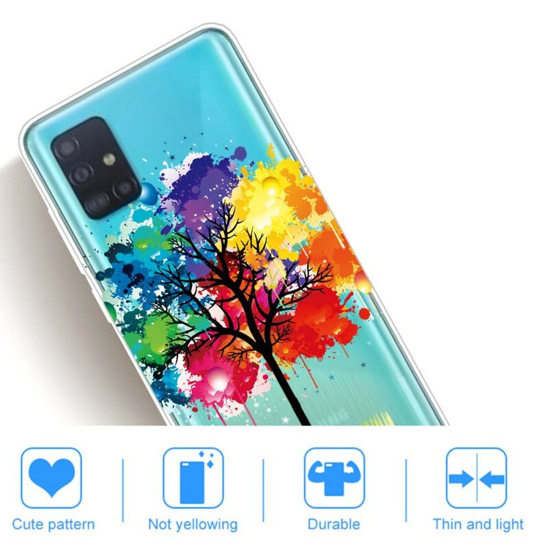 Cover Samsung Galaxy A71 Transparent Akvareltræ