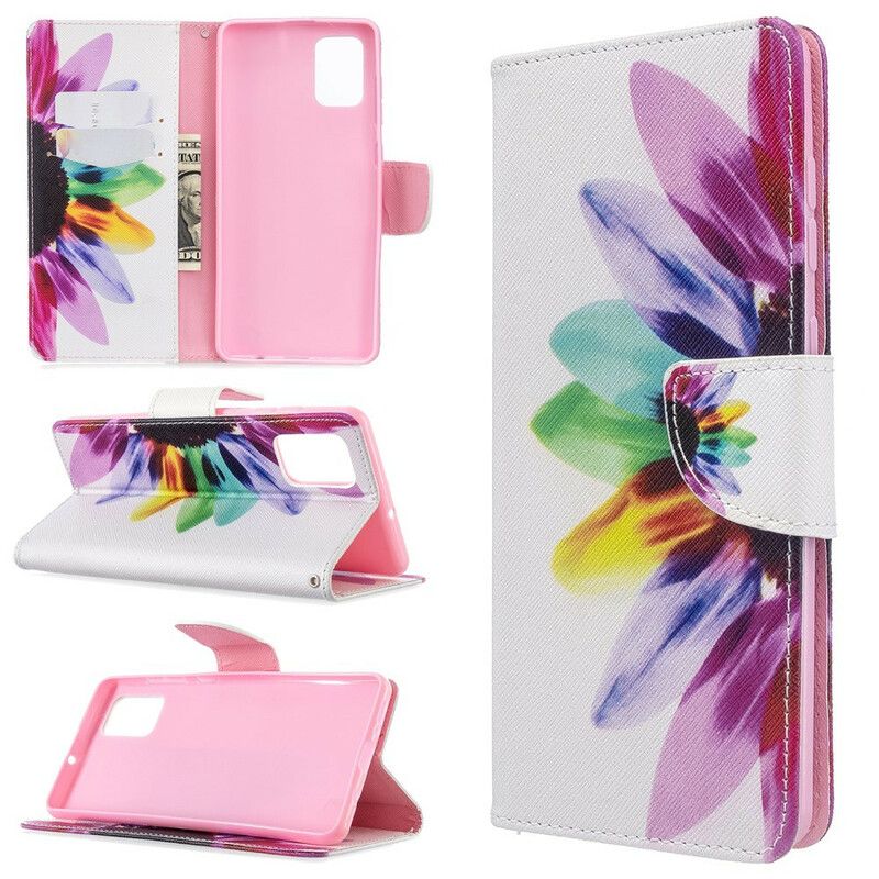 Flip Cover Samsung Galaxy A71 Akvarelblomst