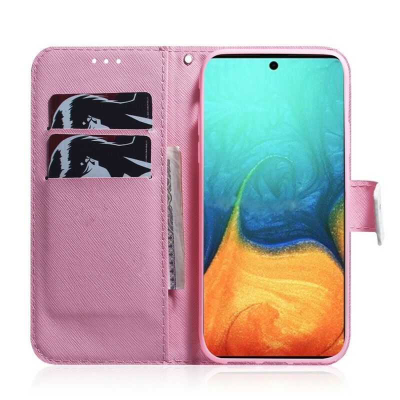 Flip Cover Samsung Galaxy A71 Gammel Rosenblomst