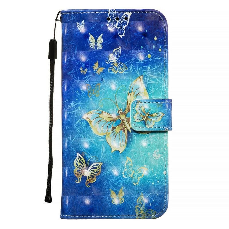 Flip Cover Samsung Galaxy A71 Gylden Sommerfuglesnor