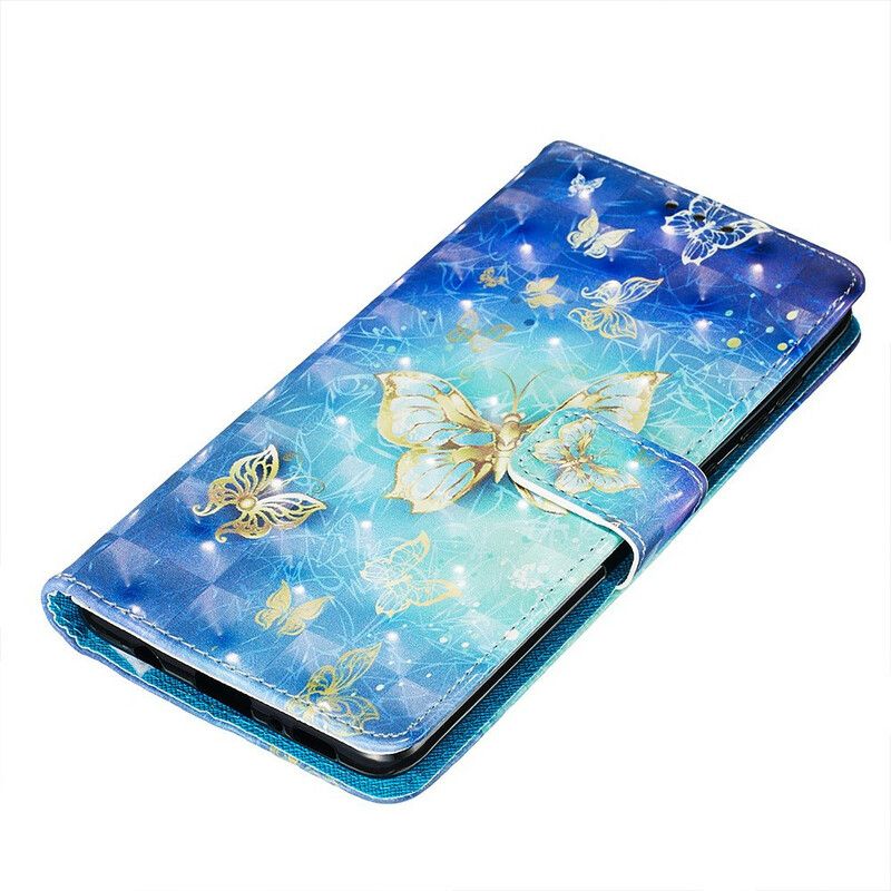 Flip Cover Samsung Galaxy A71 Gylden Sommerfuglesnor