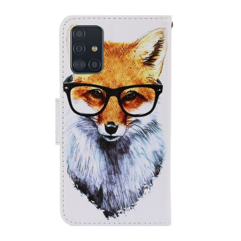 Flip Cover Samsung Galaxy A71 Med Snor Smart Fox Med Rem