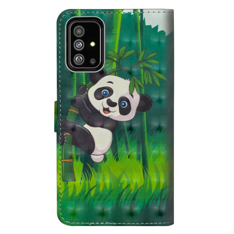 Flip Cover Samsung Galaxy A71 Panda Og Bambus