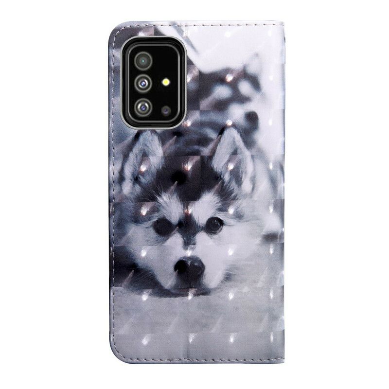 Flip Cover Samsung Galaxy A71 Sort Og Hvid Hund