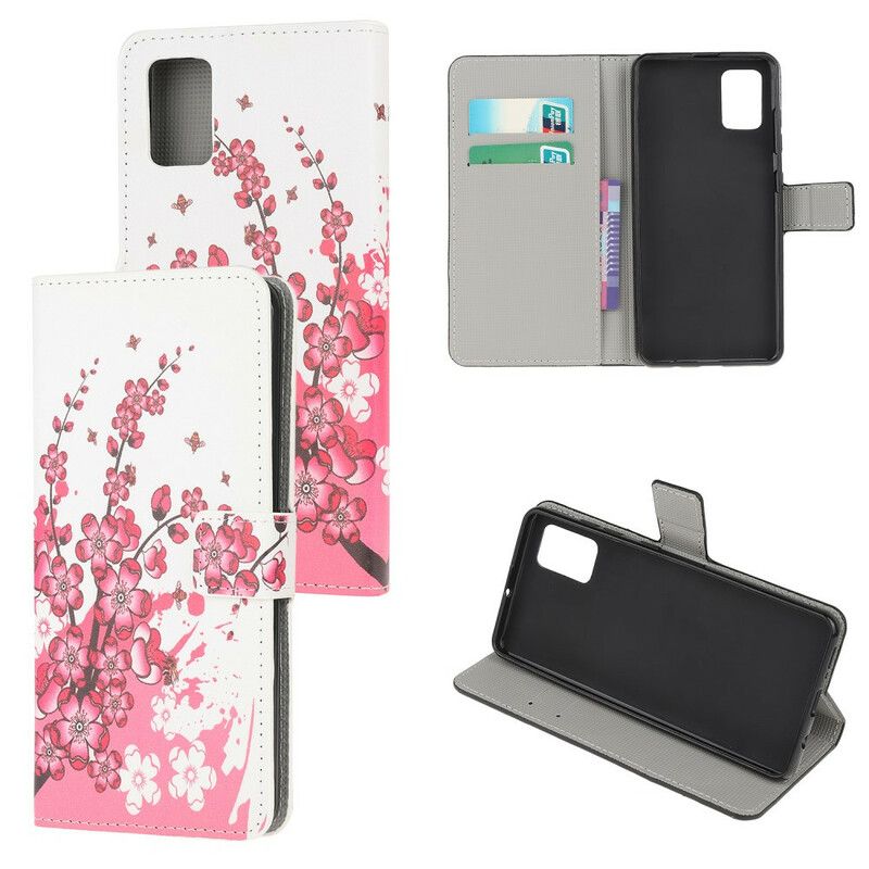 Flip Cover Samsung Galaxy A71 Tropiske Blomster