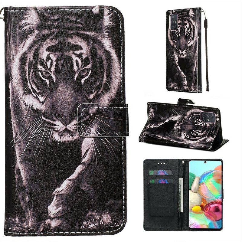 Læder Cover Samsung Galaxy A71 Nattiger