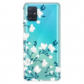 Mobilcover Samsung Galaxy A71 Hvide Blomster