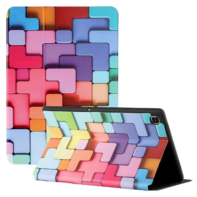 Cover Samsung Galaxy Tab A7 Lite To Rude Farvet Geometri