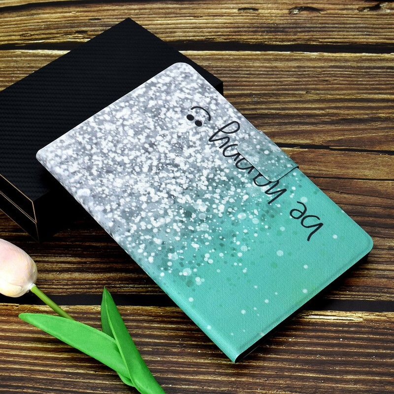 Flip Cover Samsung Galaxy Tab A7 Lite Blanke Pailletter