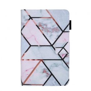 Flip Cover Samsung Galaxy Tab A7 Lite Geometrisk Marmor