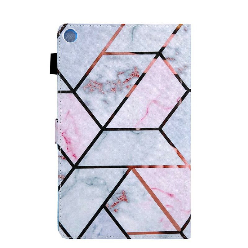 Flip Cover Samsung Galaxy Tab A7 Lite Geometrisk Marmor