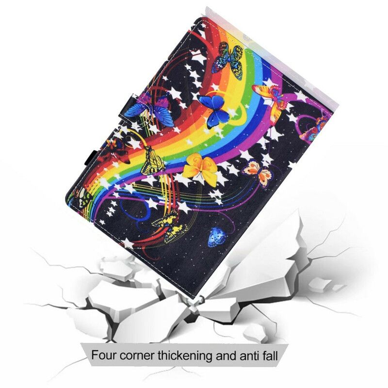 Flip Cover Samsung Galaxy Tab A7 Lite Regnbuesommerfugle