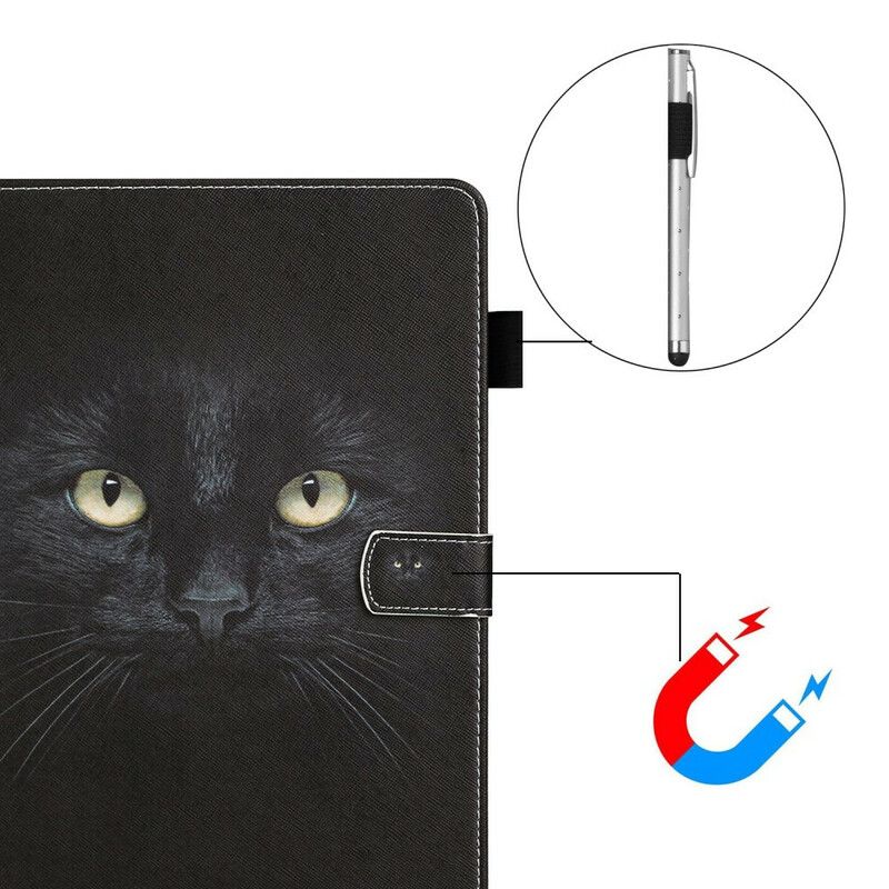 Flip Cover Samsung Galaxy Tab A7 Lite Sorte Katteøjne