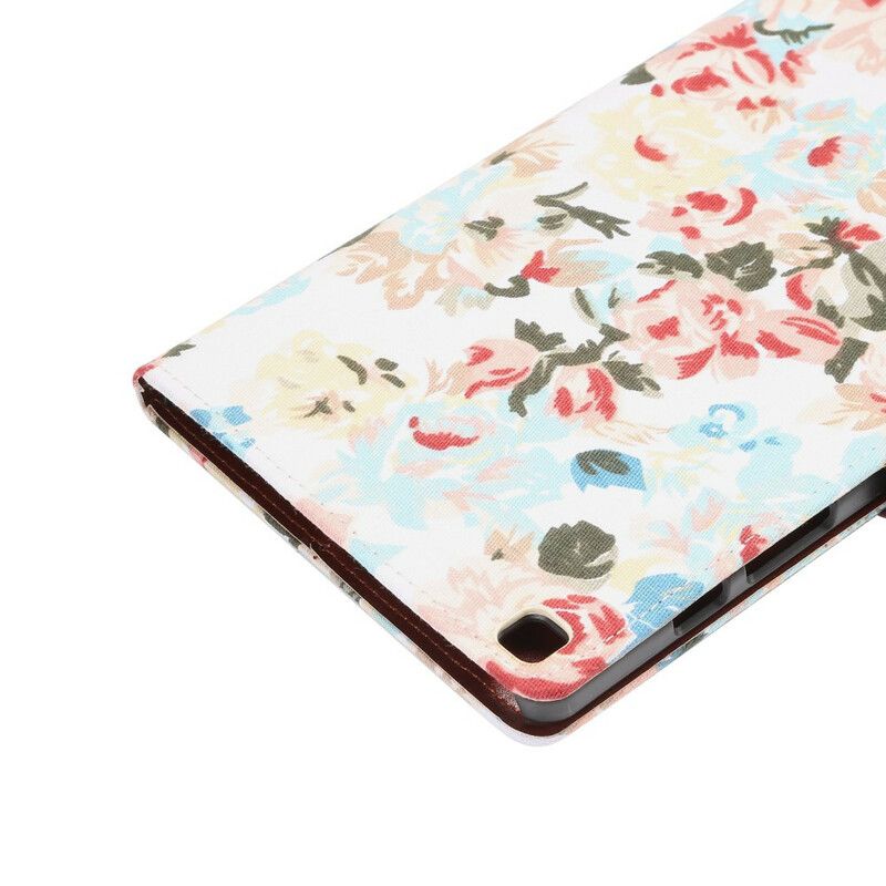 Læder Cover Samsung Galaxy Tab A7 Lite Frihedsblomster