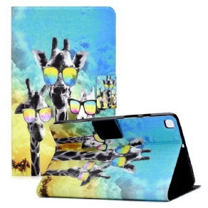 Læder Cover Samsung Galaxy Tab A7 Lite Funky Giraffer