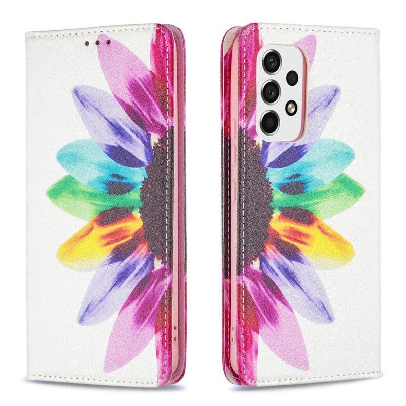 Cover Samsung Galaxy A53 5G Flip Cover Akvarelblomst