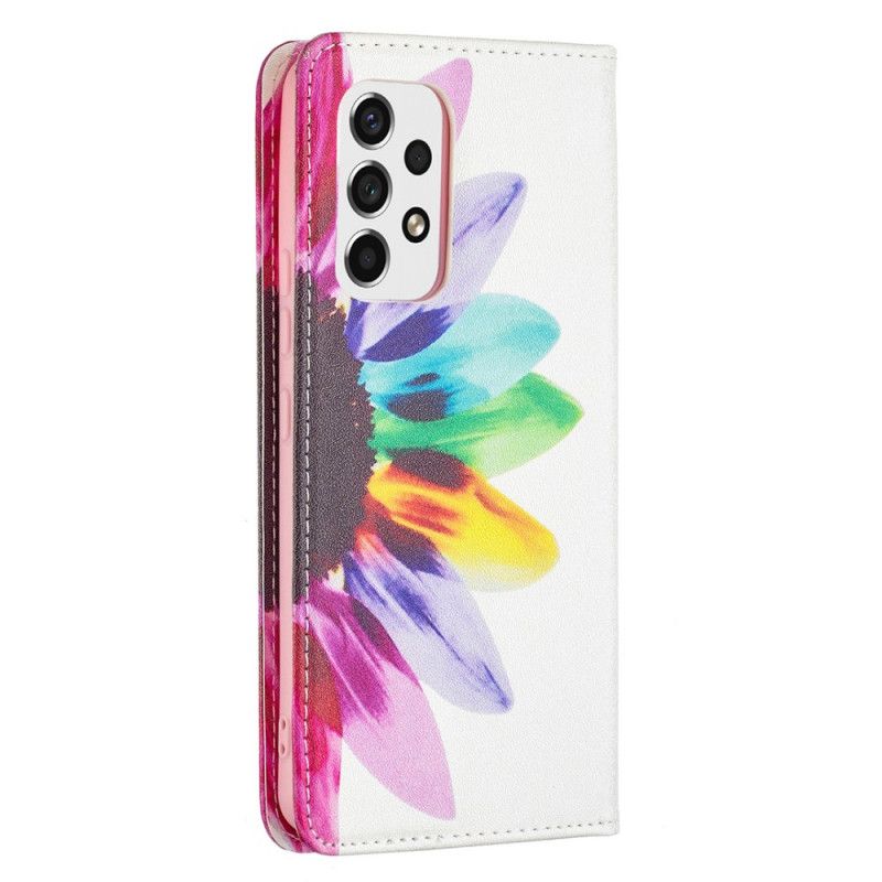 Cover Samsung Galaxy A53 5G Flip Cover Akvarelblomst