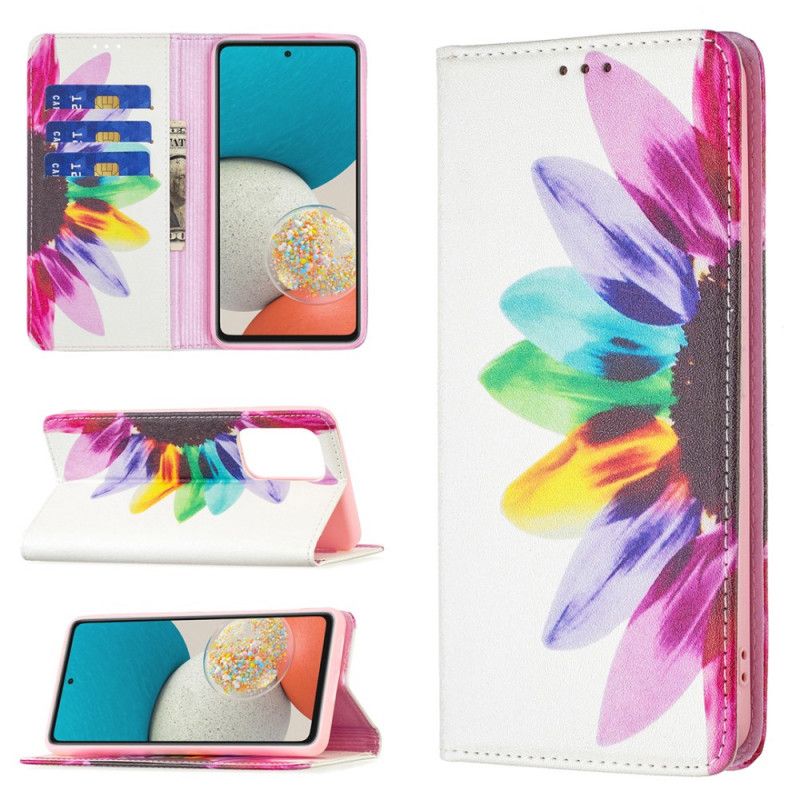 Cover Samsung Galaxy A53 5G Flip Cover Akvarelblomst