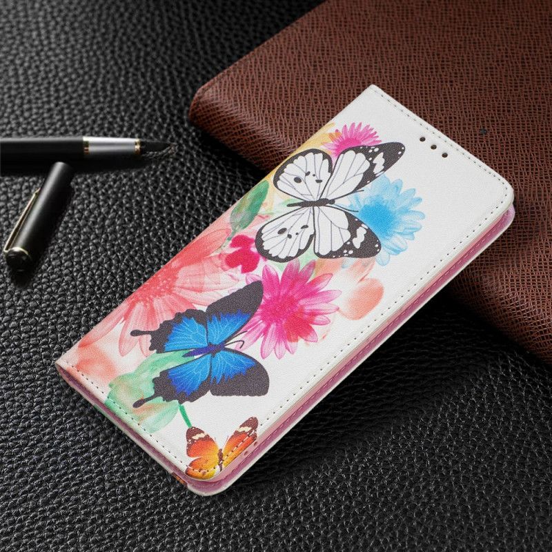 Cover Samsung Galaxy A53 5G Flip Cover Farverige Sommerfugle