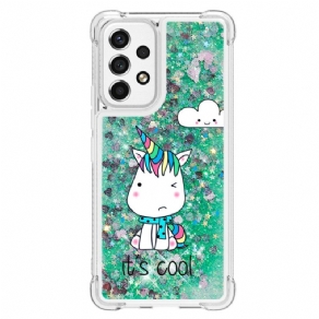 Cover Samsung Galaxy A53 5G Glitter Enhjørning