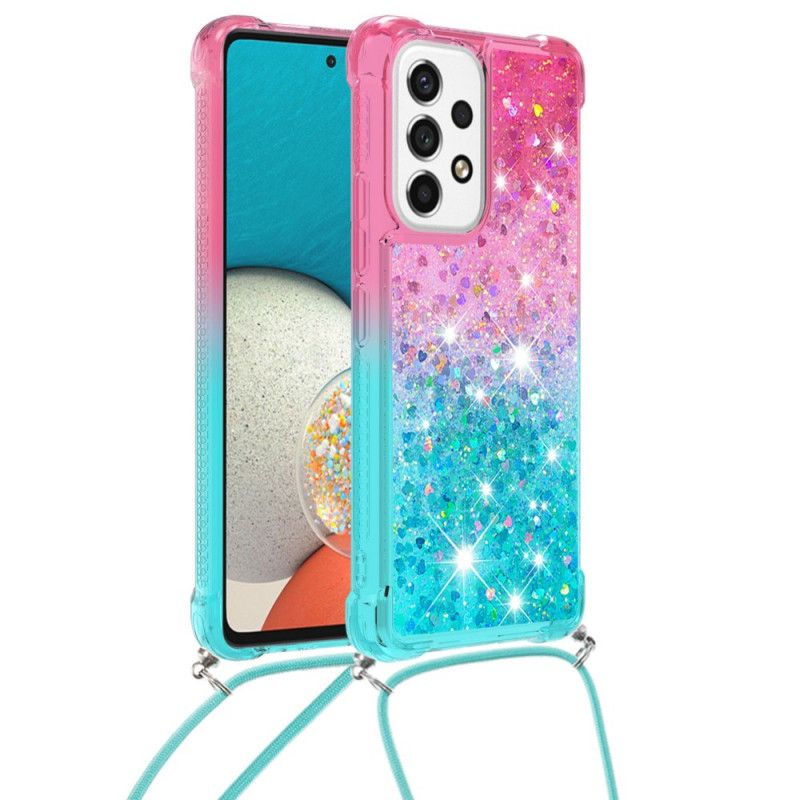 Cover Samsung Galaxy A53 5G Med Snor Med Glitter Silikonesnor