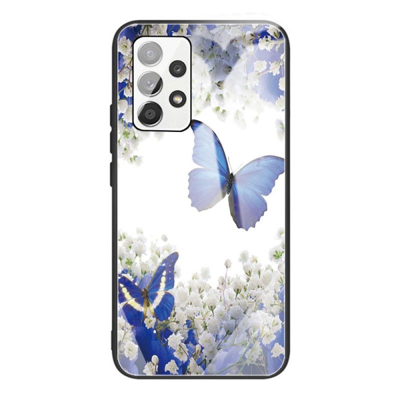 Cover Samsung Galaxy A53 5G Sommerfugledesign Af Hærdet Glas