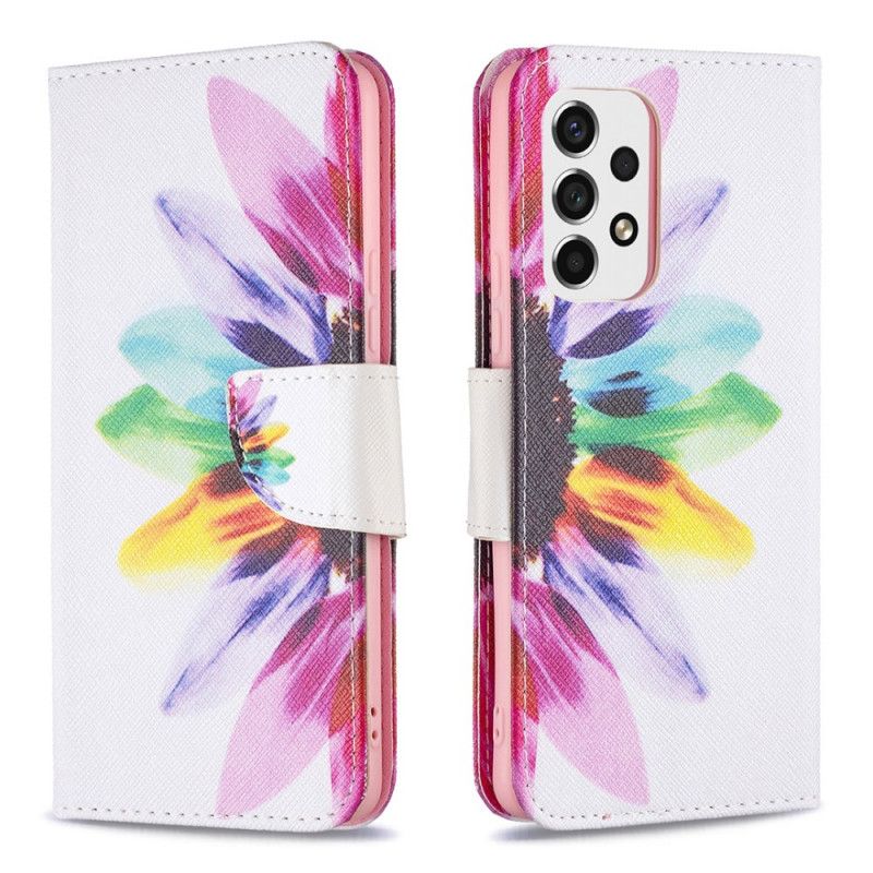 Flip Cover Samsung Galaxy A53 5G Akvarelblomst