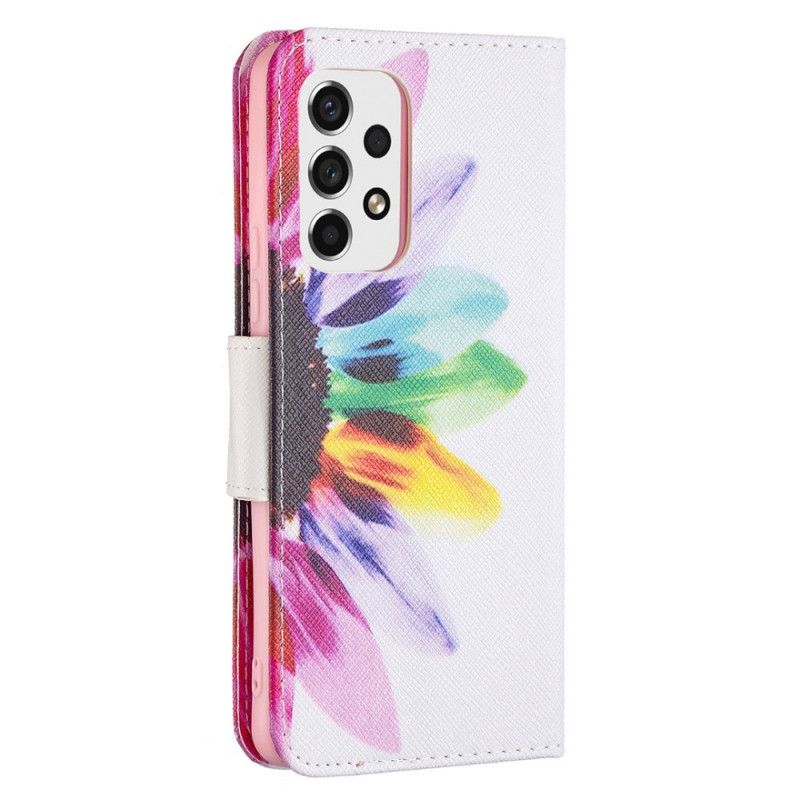 Flip Cover Samsung Galaxy A53 5G Akvarelblomst