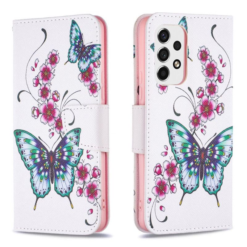 Flip Cover Samsung Galaxy A53 5G Sommerfugle