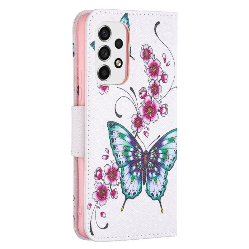 Flip Cover Samsung Galaxy A53 5G Sommerfugle