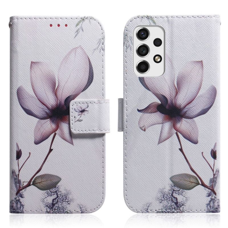 Læder Cover Samsung Galaxy A53 5G Gammel Rosenblomst