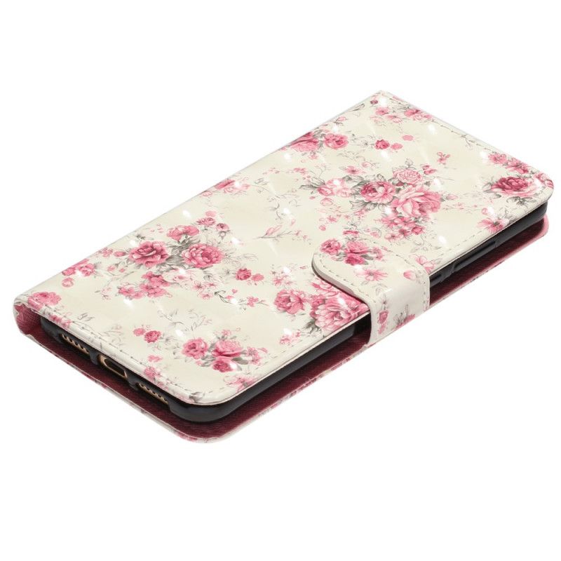 Læder Cover Samsung Galaxy A53 5G Med Snor Liberty Strap Blomster