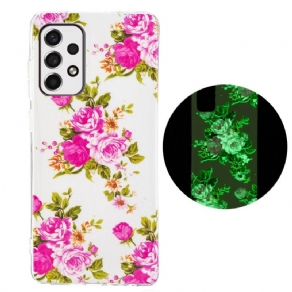 Mobilcover Samsung Galaxy A53 5G Fluorescerende Frihedsblomster