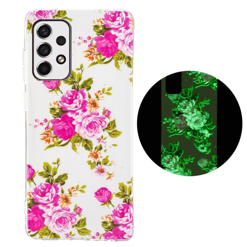 Mobilcover Samsung Galaxy A53 5G Fluorescerende Frihedsblomster