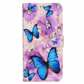 Flip Cover Xiaomi 14t Pro Premium Blomster Og Sommerfugle