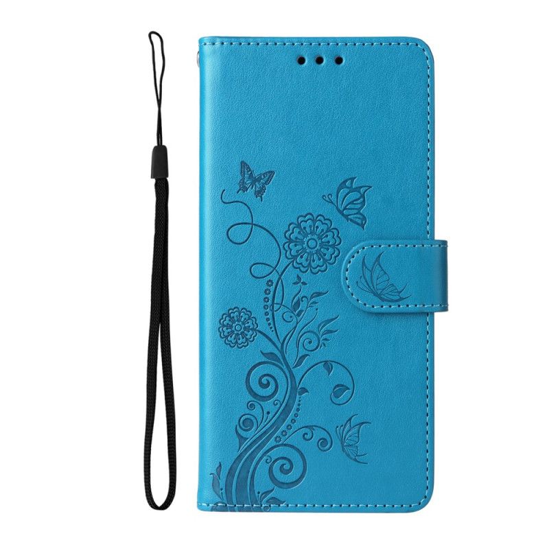 Flip Cover Xiaomi 14t Pro Sommerfugle Og Blomster Mønster