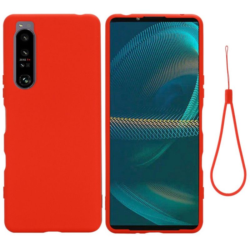 Cover Sony Xperia 1 IV Med Snor Flydende Silikonestrop