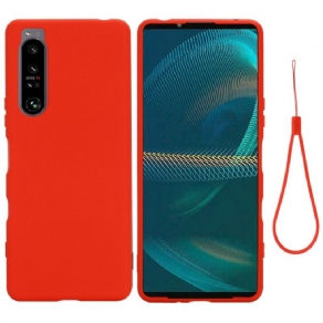 Cover Sony Xperia 1 IV Med Snor Flydende Silikonestrop