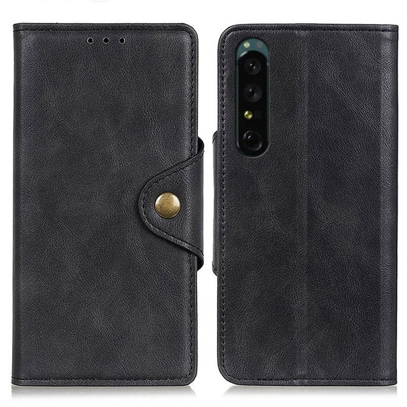 Flip Cover Sony Xperia 1 IV Imiteret Læderknap