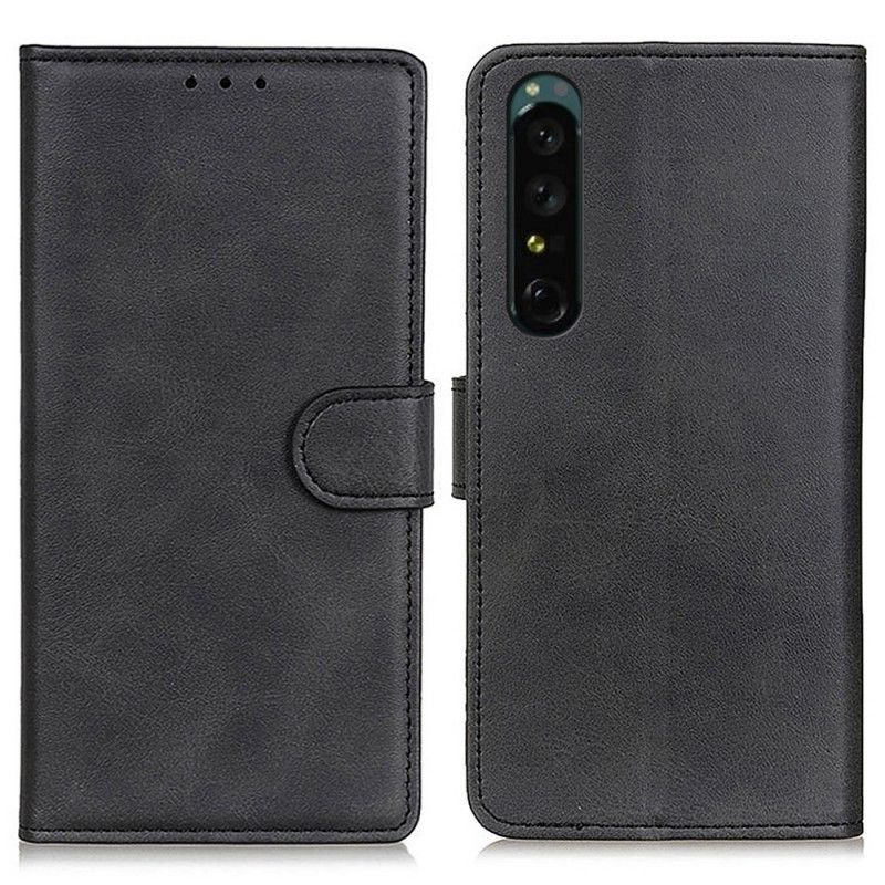 Flip Cover Sony Xperia 1 IV Mat Lædereffekt