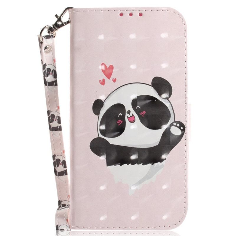 Flip Cover Sony Xperia 1 IV Med Snor Lille Panda Med Rem