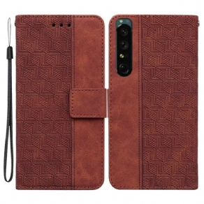 Flip Cover Sony Xperia 1 IV Med Snor Thongmønster