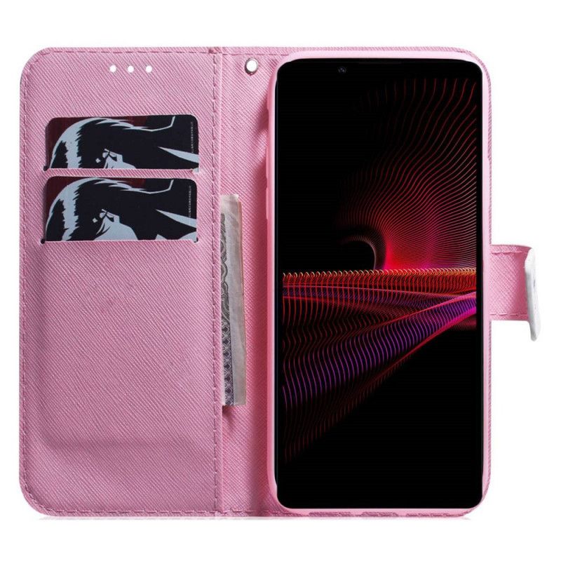 Flip Cover Sony Xperia 1 IV Vintage Pink Blomst