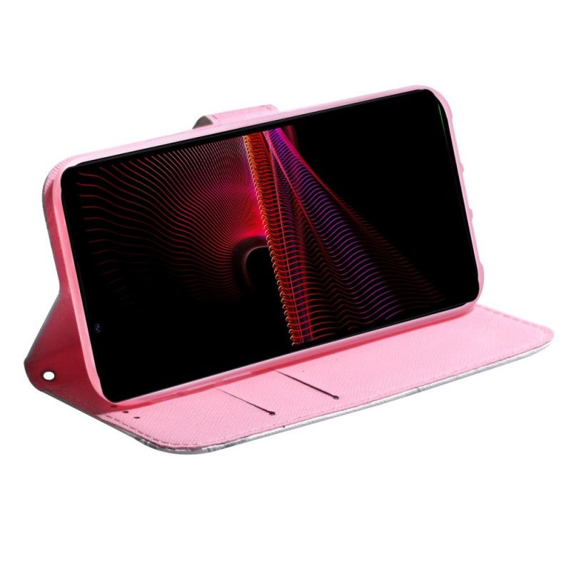 Flip Cover Sony Xperia 1 IV Vintage Pink Blomst